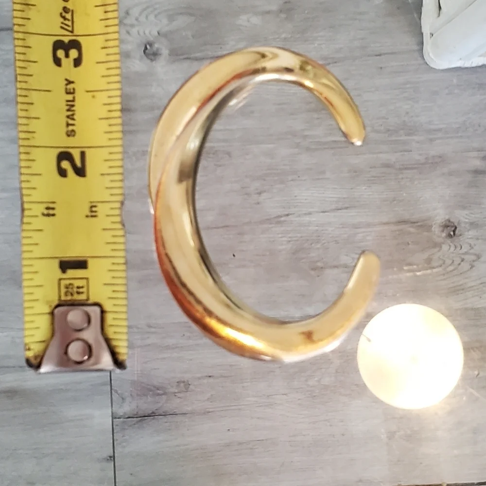CARA Gold & Silver Tone Crescent Cuff Modern Sleek Bracelet